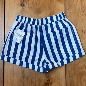 Forever 21 blue & white stripe shorts